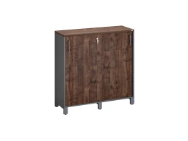 Низкий шкаф-купе, 3 полки 1200x420x1200 RM128-120x42 Дуб Апрельский шоколад/Серый