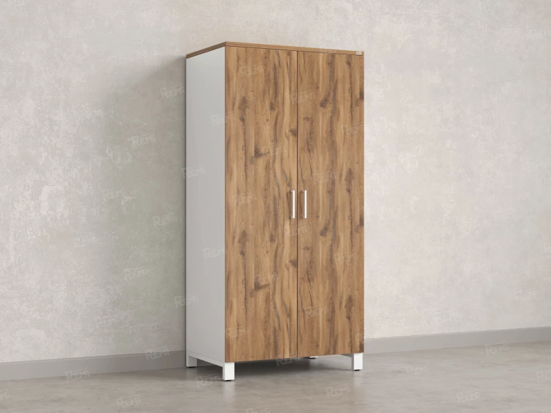 Гардероб, штанга, 1 полка 900x600x1900 RM158-90x60 Дуб Юстус/Белый