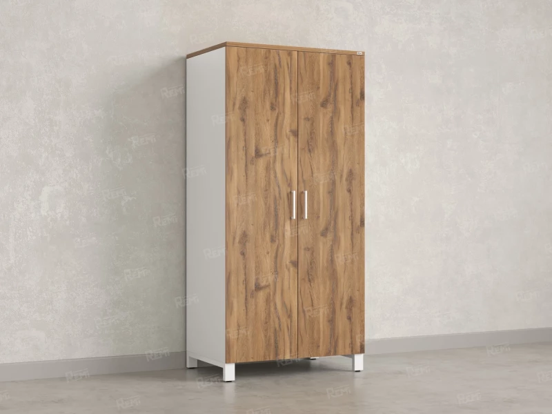 Гардероб, штанга, 1 полка 900x600x1900 RM158-90x60 Дуб Юстус/Белый