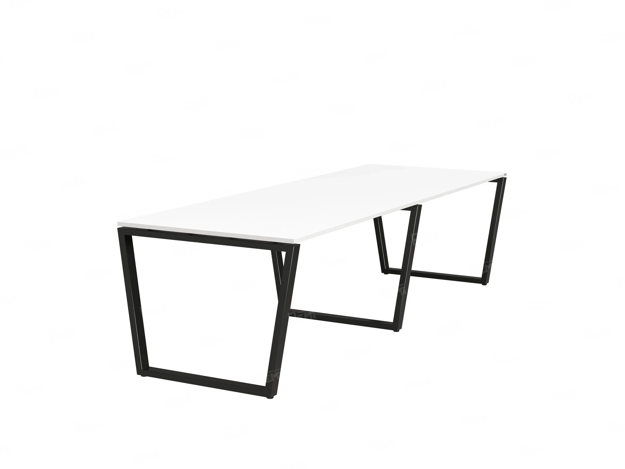 Cтол для переговоров, на V-обазном каркасе 2200x1250x750 RM082-220x125 Белый/Черный