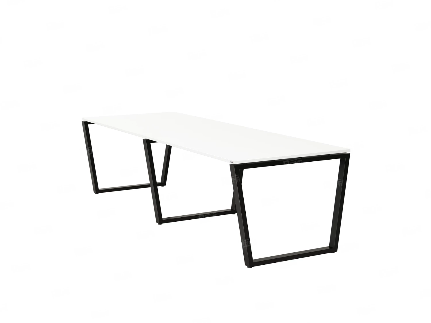 Cтол для переговоров, на V-обазном каркасе 2500x1200x750 RM082-250x120 Белый/Черный