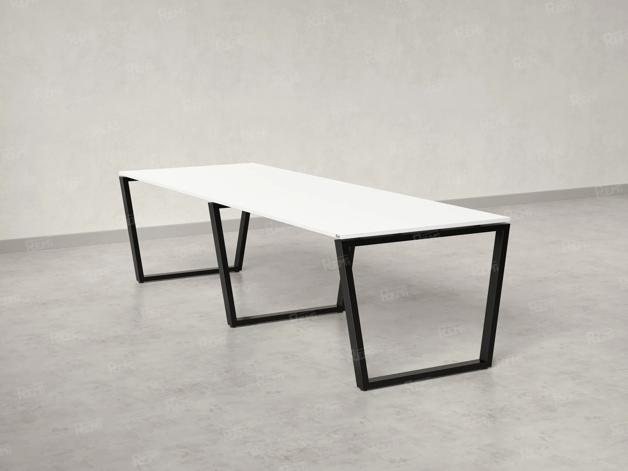Cтол для переговоров, на V-обазном каркасе 2500x1200x750 RM082-250x120 Белый/Черный