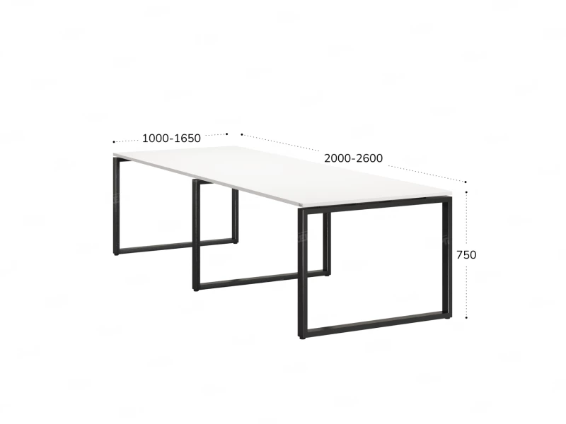 Cтол для переговоров, на О-обазном каркасе 2000x1200x750 RM081-200x120 Белый/Черный