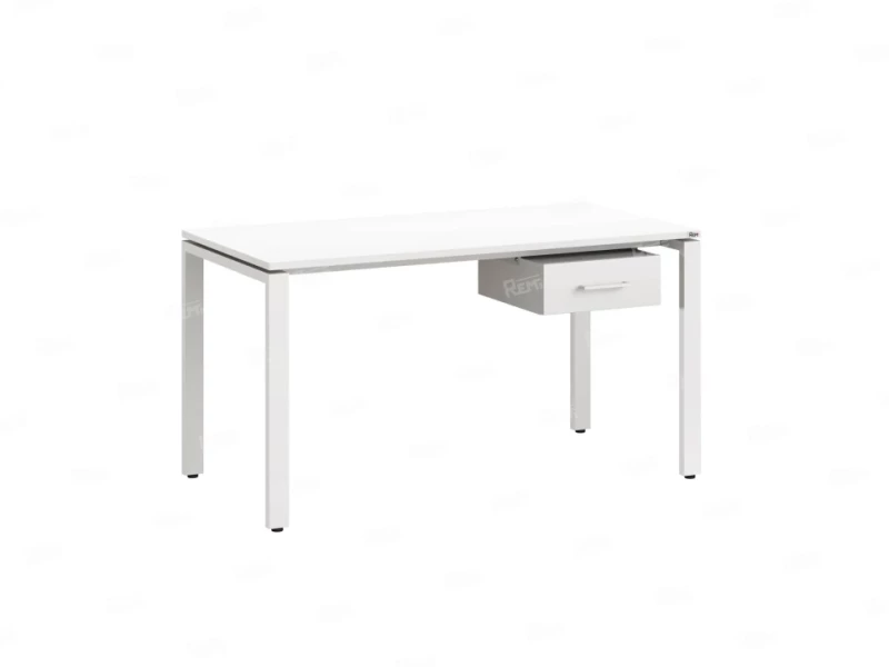 Стол прямой с подвесной тумбой, П-опора 1800x800x750 RM038-18x8 Белый/Белый
