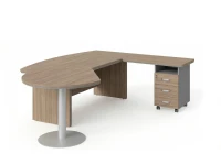 BRL RB073-215x200R Стол рук-ля R угл. бриф и тумба 3 ящ. 2150х2000х760 Шорвуд/Серый вулканический