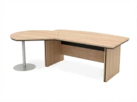 BRL RB069-255x150L Стол руководителя с брифингом левый 2550х1500х760 Акация/Черный