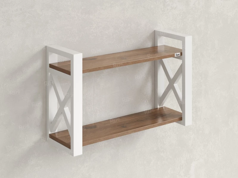 Полка настенная 900x300x500 RM196-90x30 Дуб Юстус/Белый