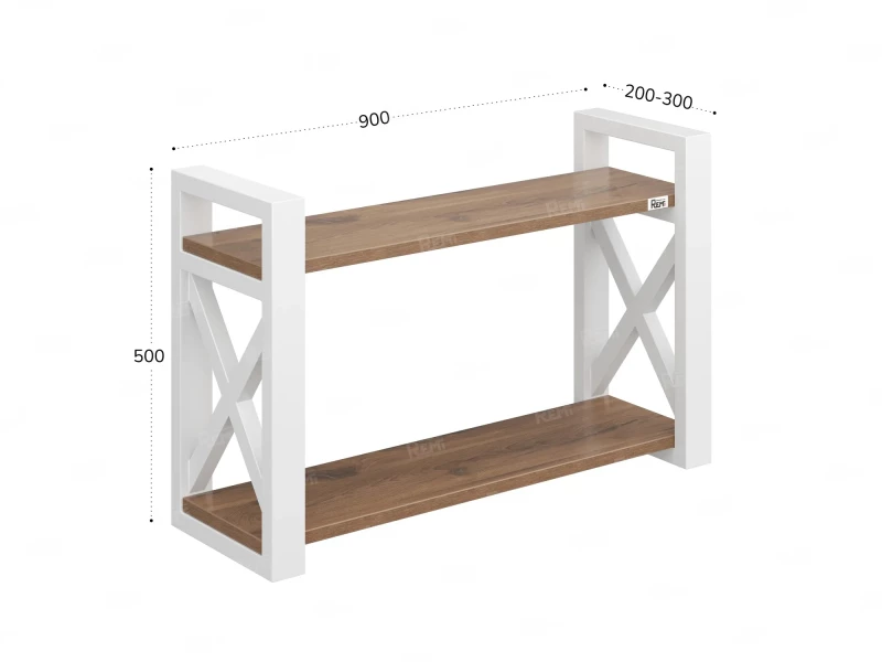 Полка настенная 900x300x500 RM196-90x30 Дуб Юстус/Белый