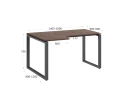 Стол угловой, О-опора, левый 1400x800/1000x750, RM055-14x8-10 Дуб Апрельский шоколад/Серый