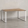 Стол угловой, О-опора, правый 1400x900/1200x750, RM054-14x9-12 Дуб Юстус/Белый