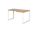 Стол угловой, О-опора, правый 1400x900/1200x750, RM054-14x9-12 Дуб Юстус/Белый