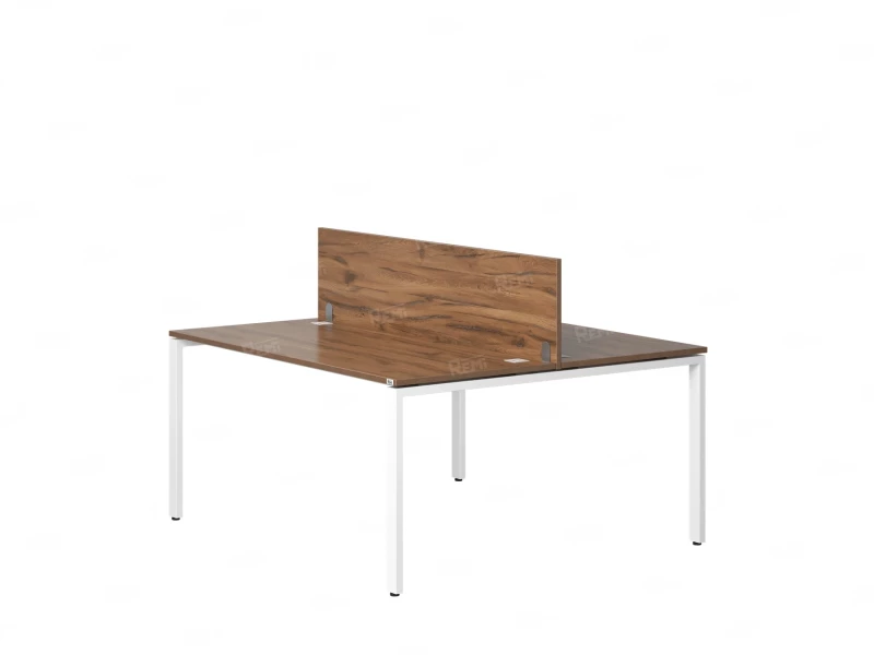 Бенч-система, 2 рабочих места, с одним экраном ЛДСП 1000x1200x750 RM165-2-10x12 Дуб Юстус/Белый