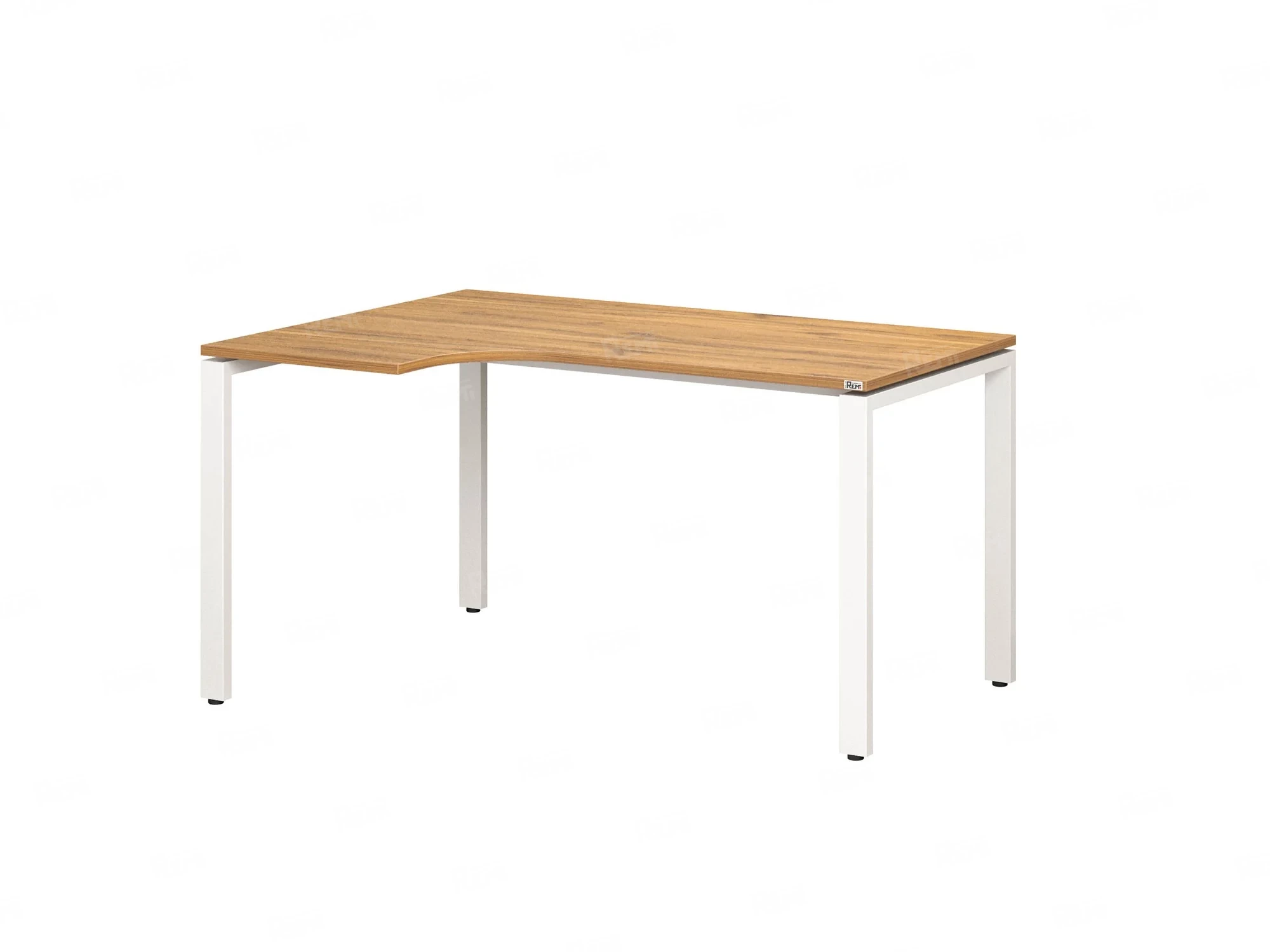 Стол угловой, П-опора, левый 1800x900/1200x750, RM053-18x9-12 Дуб Юстус/Белый