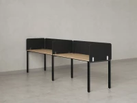 Бенч-система в 1 ряд, 2 рабочих места 5 тканевых экранов 3200x800x750 RM167-1-32x8 Вяз Швейцарский светлый/Черный