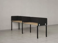 Бенч-система в 1 ряд, 2 рабочих места 5 тканевых экранов 3200x800x750 RM167-1-32x8 Вяз Швейцарский светлый/Черный