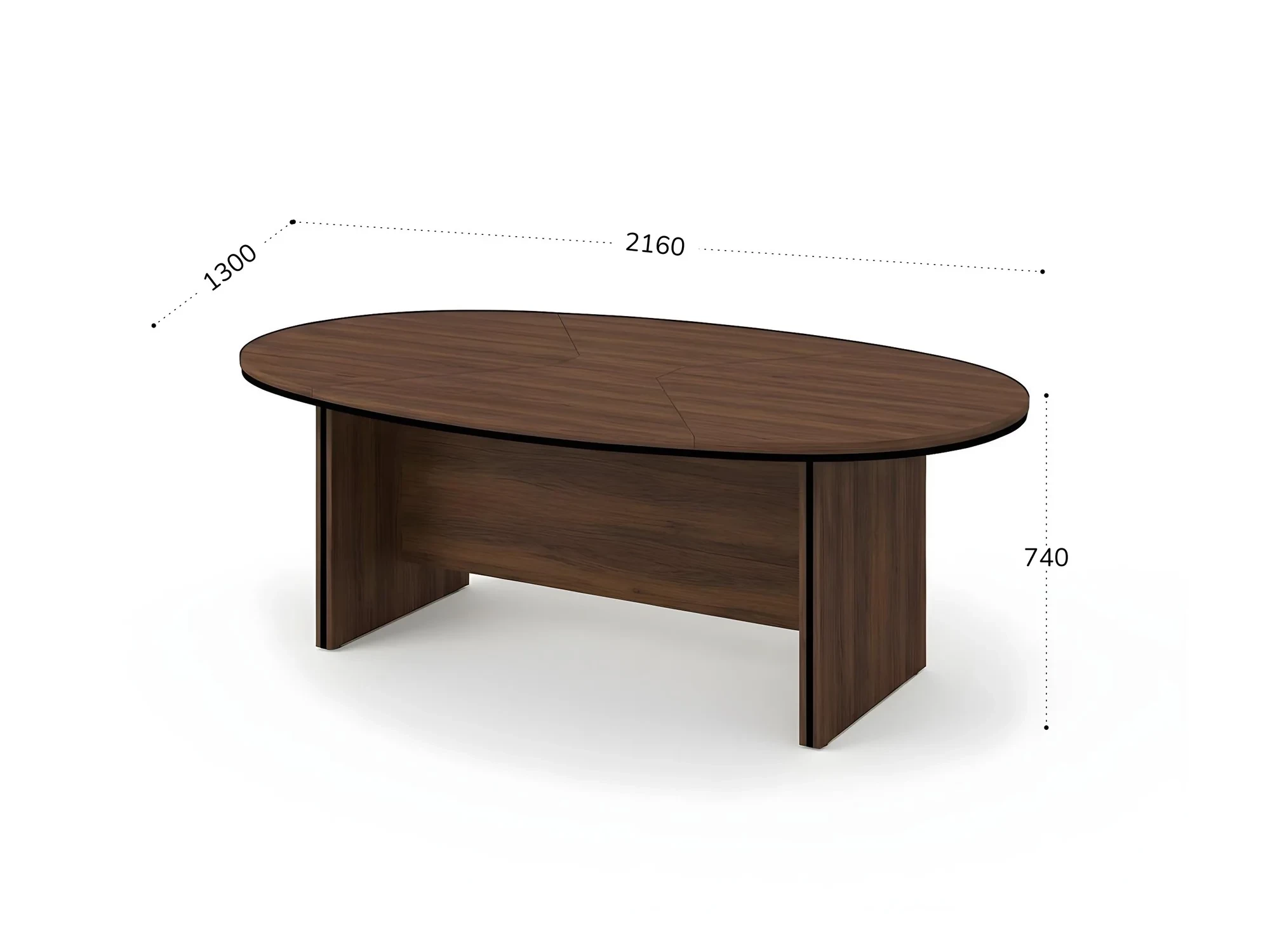 BRL RB008-216х130 Конференц-стол составной 2160х1300х740 Орех Вармия/Черный