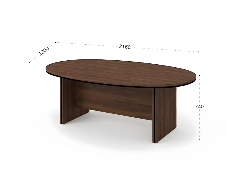 BRL RB008-216х130 Конференц-стол составной 2160х1300х740 Орех Вармия/Черный