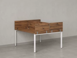 Бенч-система, 2 рабочих места, 5 ЛДСП экранов 1200x1600x750 RM165-4-12x16 Дуб Юстус/Белый