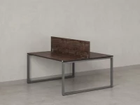 Бенч-система, 2 рабочих места, с одним экраном ЛДСП 1000x1600x750 RM169-2-10x16 Дуб Апрельский шоколад/Серый