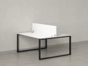 Бенч-система, 2 рабочих места, с одним экраном ЛДСП 1600x1200x750 RM169-2-16x12 Белый/Черный
