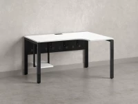 Стол угловой, экран металл, П-опора, правый 1600x700/900x750, RM058-16x7-9 Белый/Черный