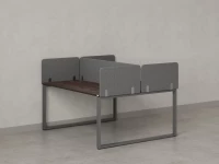 Бенч-система, 2 рабочих места, 5 тканевых экранов 1400x1400x750 RM169-3-14x14 Дуб Апрельский шоколад/Серый
