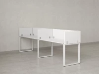 Бенч-система в 1 ряд, 2 рабочих места 5 ЛДСП экранов 2400x600x750 RM168-2-24x6 Белый/Белый