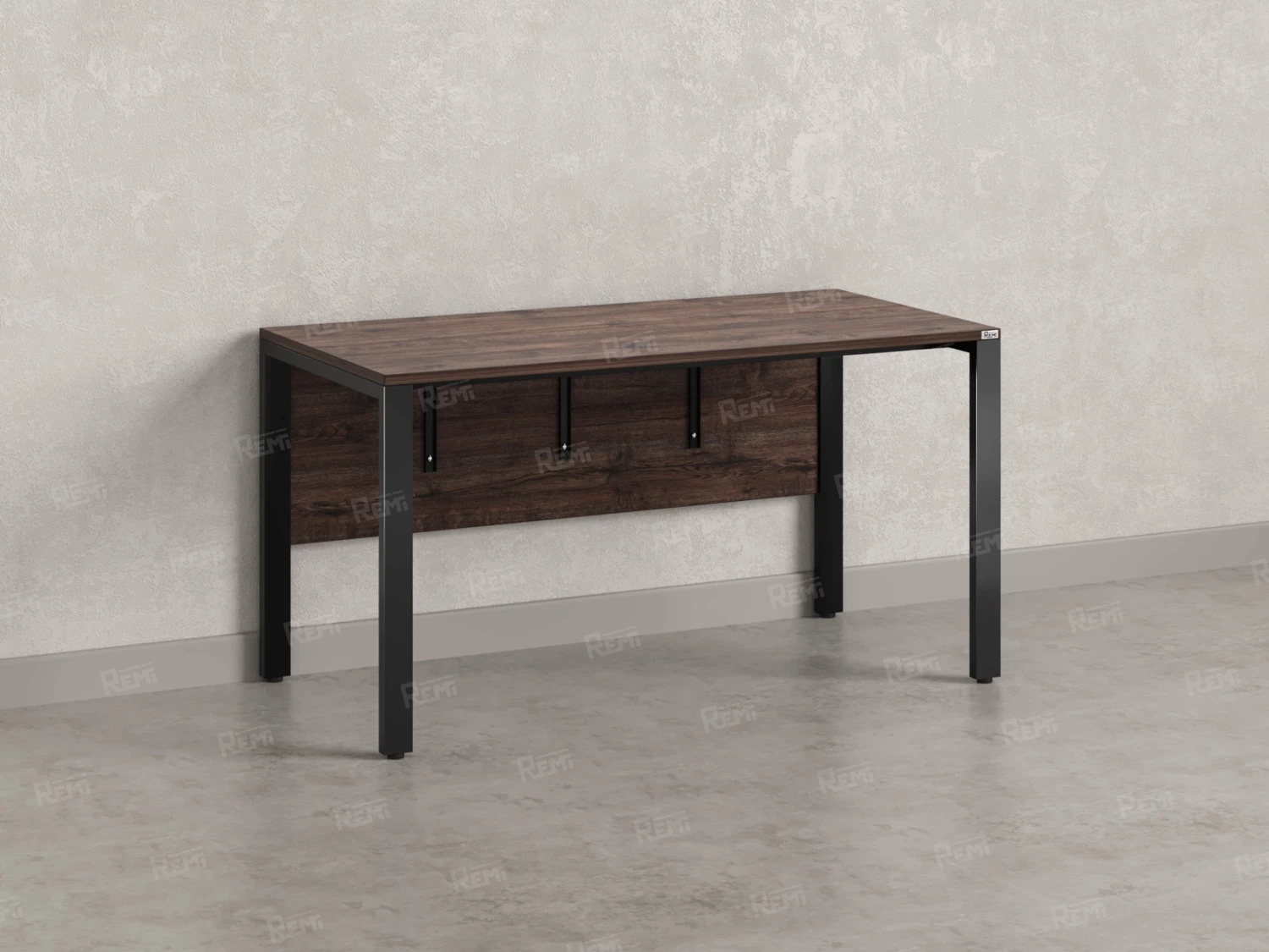 Стол прямой на П-образных опорах, экран ЛДСП 1000x700x750 RM005-10x7 Дуб Апрельский шоколад/Черный