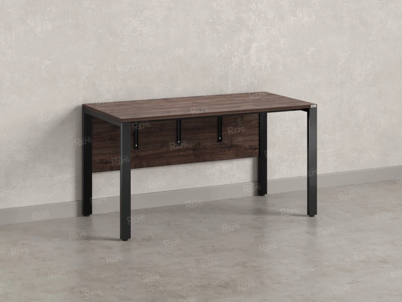 Стол прямой на П-образных опорах, экран ЛДСП 1000x700x750 RM005-10x7 Дуб Апрельский шоколад/Черный