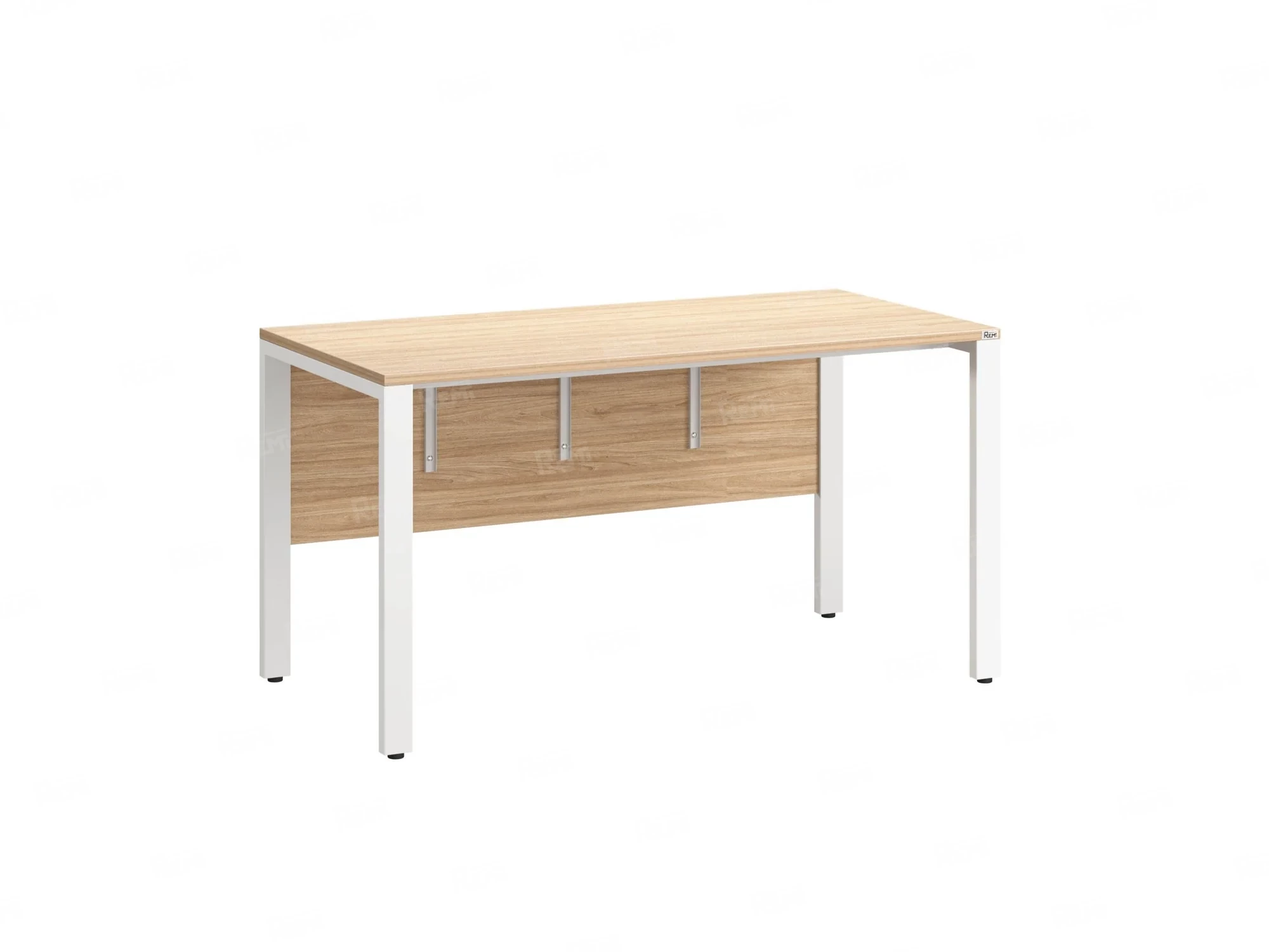 Стол прямой на П-образных опорах, экран ЛДСП 1400x800x750 RM005-14x8 Вяз Швейцарский светлый/Белый