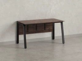 Стол прямой, Л-опора, экран ЛДСП,парящая стол-ца 1000x600x750 RM009-10x6 Дуб Апрельский шоколад/Черный