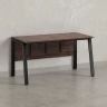 Стол прямой, Л-опора, экран ЛДСП,парящая стол-ца 1000x600x750 RM009-10x6 Дуб Апрельский шоколад/Черный