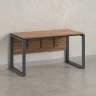 Стол прямой, О-опоры, экран ЛДСП,парящая стол-ца 1800x600x750 RM008-18x6 Дуб Юстус/Серый