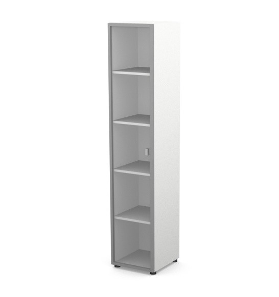 Шкаф узкий, RE092 З/С ЛДСП 39,9x42x197 см Белый/Белый, Серия Еврова | Europe
