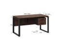 Стол прямой, подвесная тумба, ЛДСП экран, О-опора 1600x600x750 RM033-16x6 Дуб Апрельский шоколад/Черный