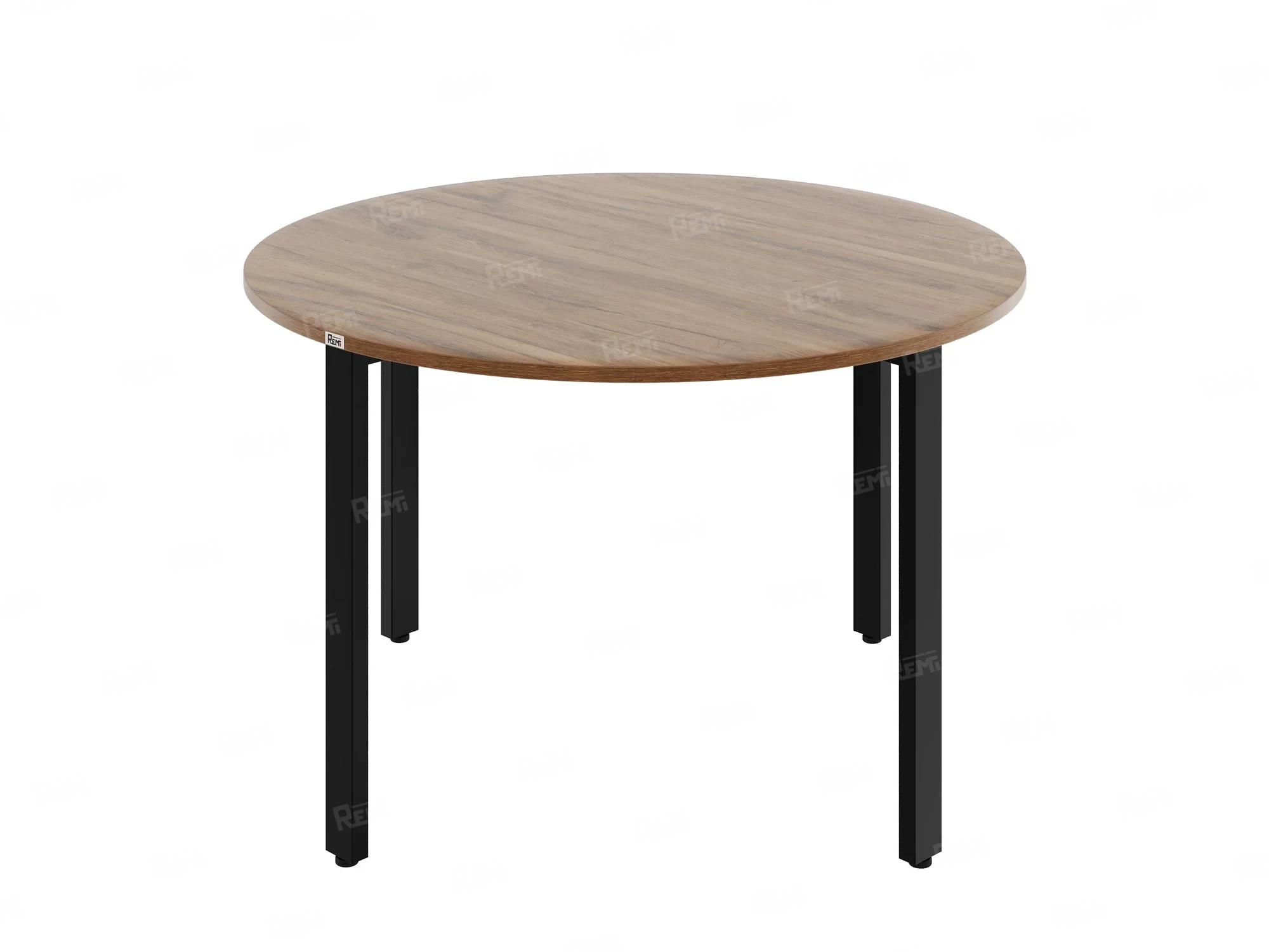 Круглый стол на П-образных опорах 1400x1400x750 RM186-14x14 Дуб Юстус/Черный