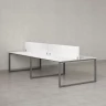 Бенч-система, 4 рабочих места, на О-образных опорах, 2 ЛДСП экранов 1200x1200x750 RM170-4-12x12 Белый/Серый