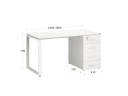 Стол прямой с тумбой на О-образных опоре, правый 1600x700x750 RM105-16x7 Белый/Белый