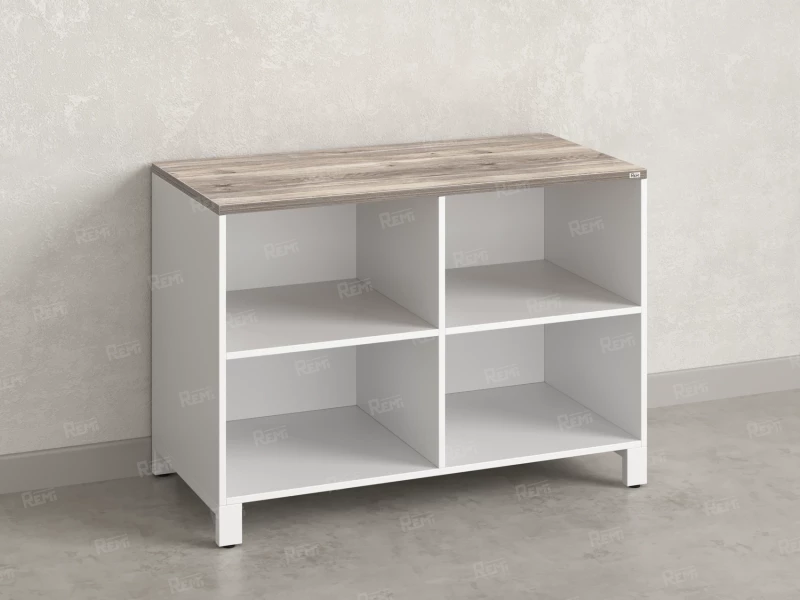 Стеллаж низкий, 4 ячейки 1200х600х850 RM145-12x6 Дуб Маувелла/Белый