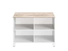 Стеллаж низкий, 4 ячейки 1200х600х850 RM145-12x6 Дуб Маувелла/Белый