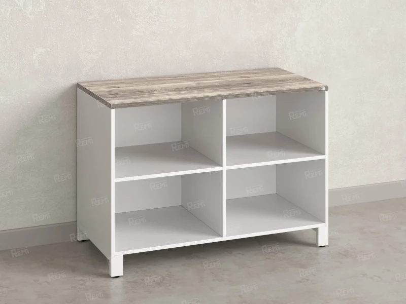Стеллаж низкий, 4 ячейки 1200х600х850 RM145-12x6 Дуб Маувелла/Белый