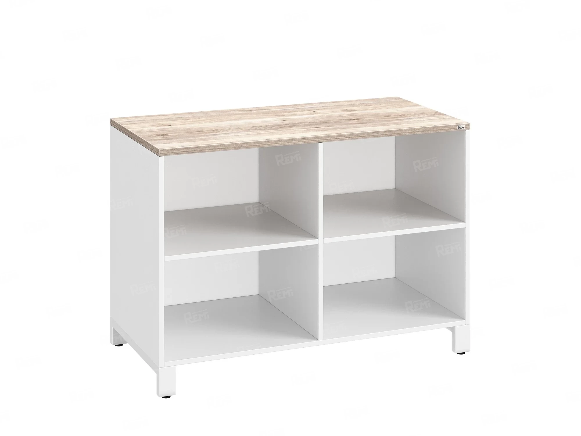 Стеллаж низкий, 4 ячейки 1200х600х850 RM145-12x6 Дуб Маувелла/Белый
