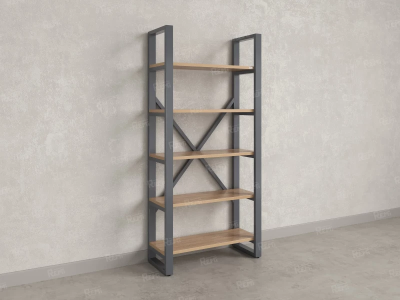 Стеллаж, 5 уровней 900x370x1920 RM130-90x37 Вяз Швейцарский светлый/Серый