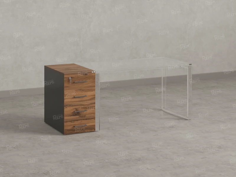 Тумба приставная, 4 ящика 400x600x750 RM121-40x60 Дуб Юстус/Серый