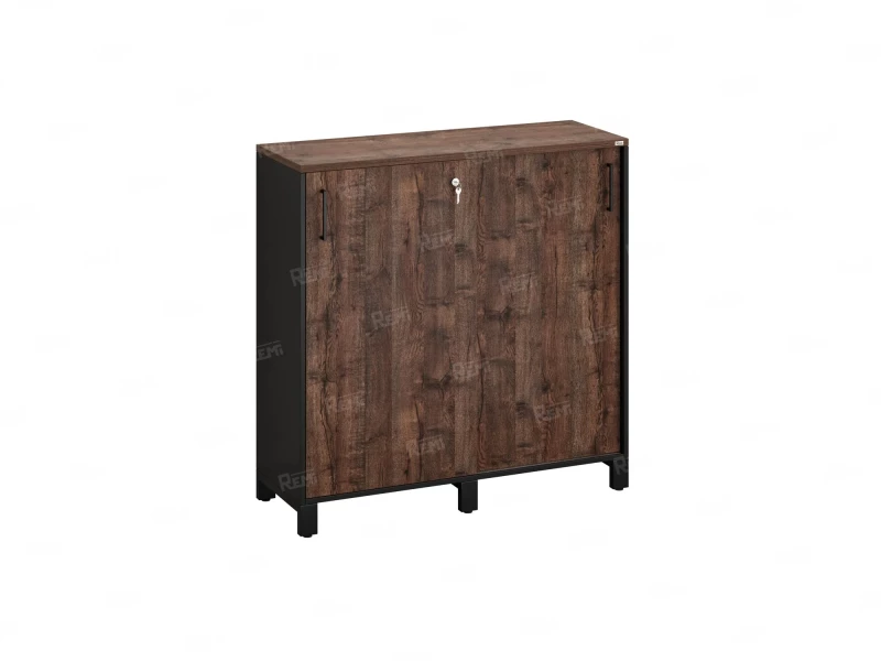 Низкий шкаф-купе, 3 полки 1200x420x1200 RM128-120x42 Дуб Апрельский шоколад/Черный