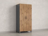 Гардероб, штанга, 1 полка 900x600x1900 RM158-90x60 Дуб Юстус/Серый