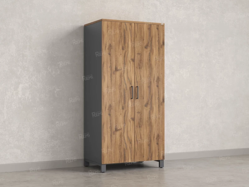 Гардероб, штанга, 1 полка 900x600x1900 RM158-90x60 Дуб Юстус/Серый