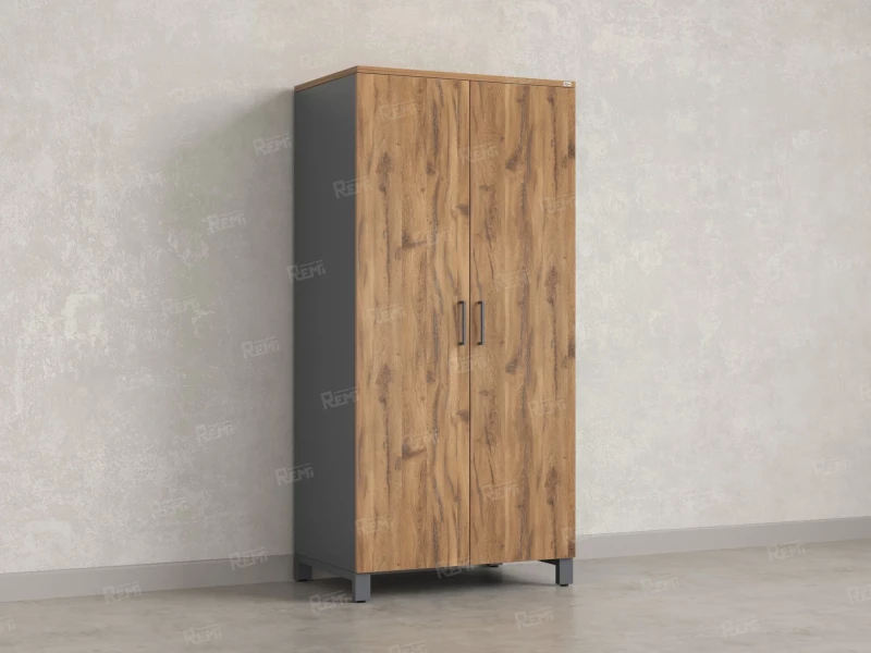 Гардероб, штанга, 1 полка 900x600x1900 RM158-90x60 Дуб Юстус/Серый