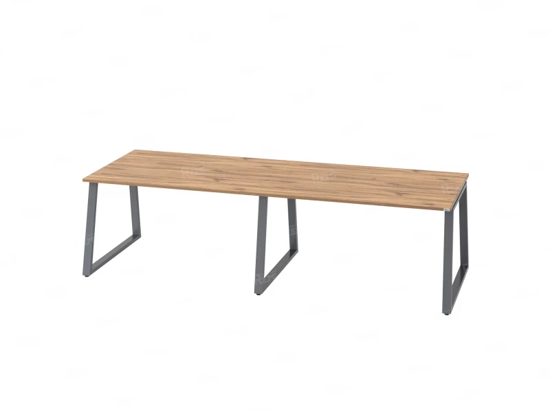 Cтол для переговоров, на A-обазном каркасе 2200x1400x750 RM083-220x140 Дуб Юстус/Серый