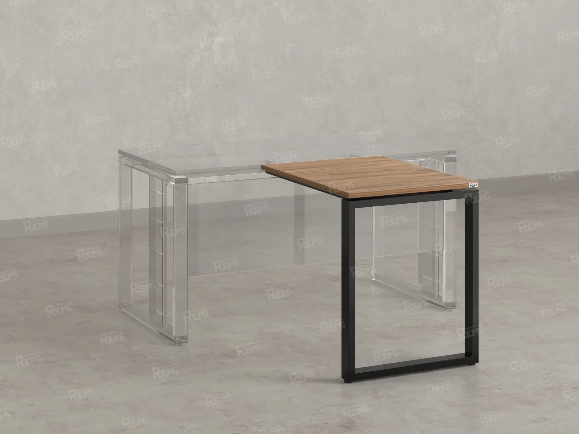 Брифинг прямой, с парящей столешнецей, на О-образном каркасе 1100x800x750 RM072-11x8 Юстус/Черный